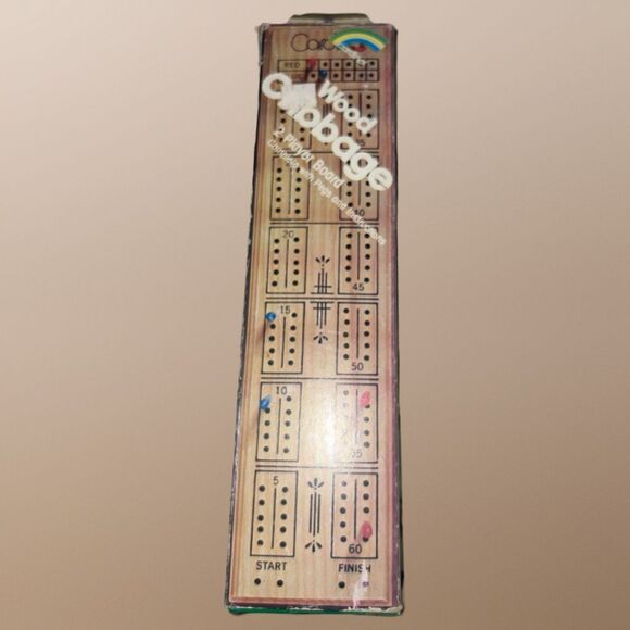 Vintage Cardinal Wood Cribbage Board & Pegs Original Box - Picture 6 of 6